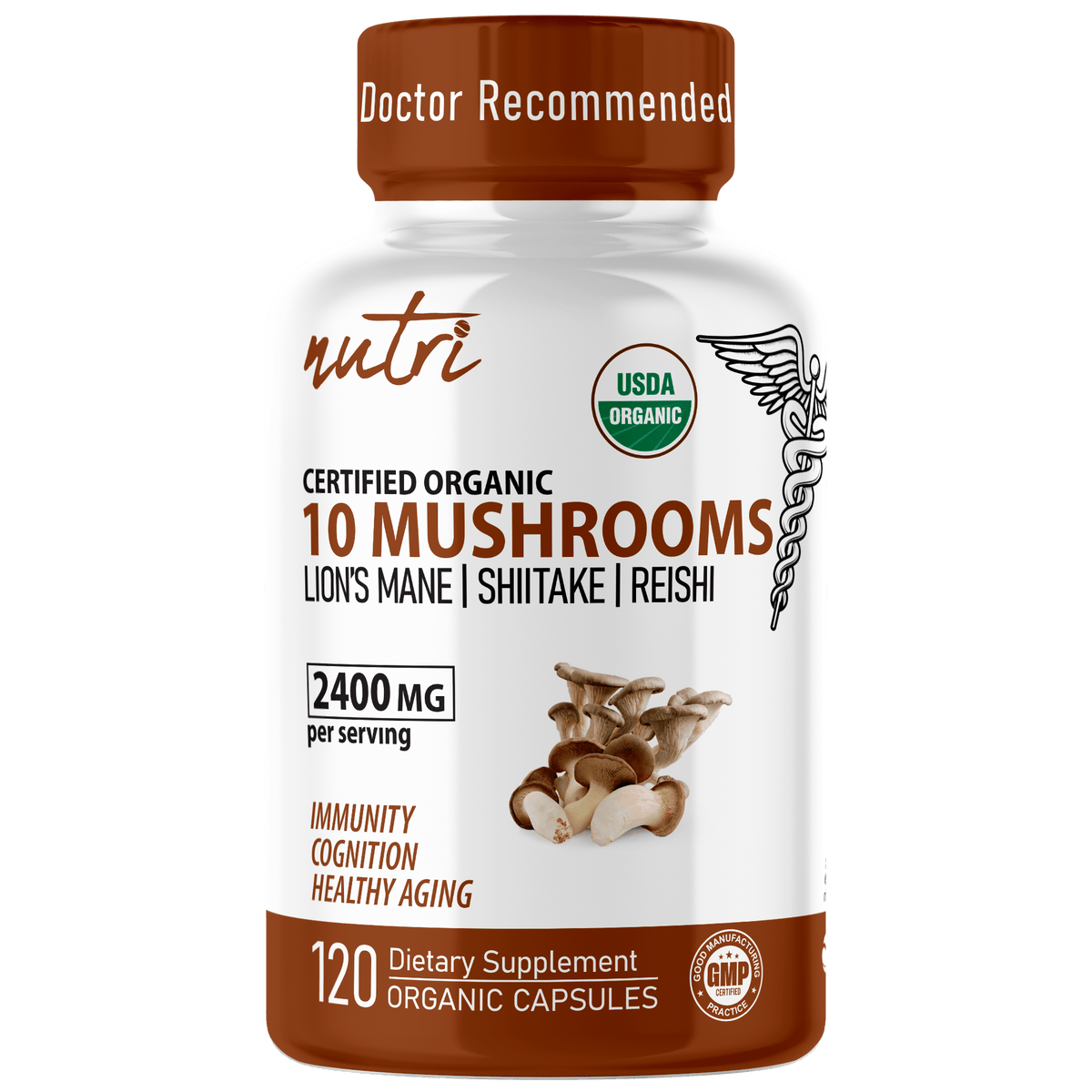 Nutri 10 Mushroom Organic 2400 mg - 120 Count