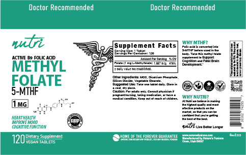 Nutri Methylfolate (5-MTHF) 1 mg - 120 Count