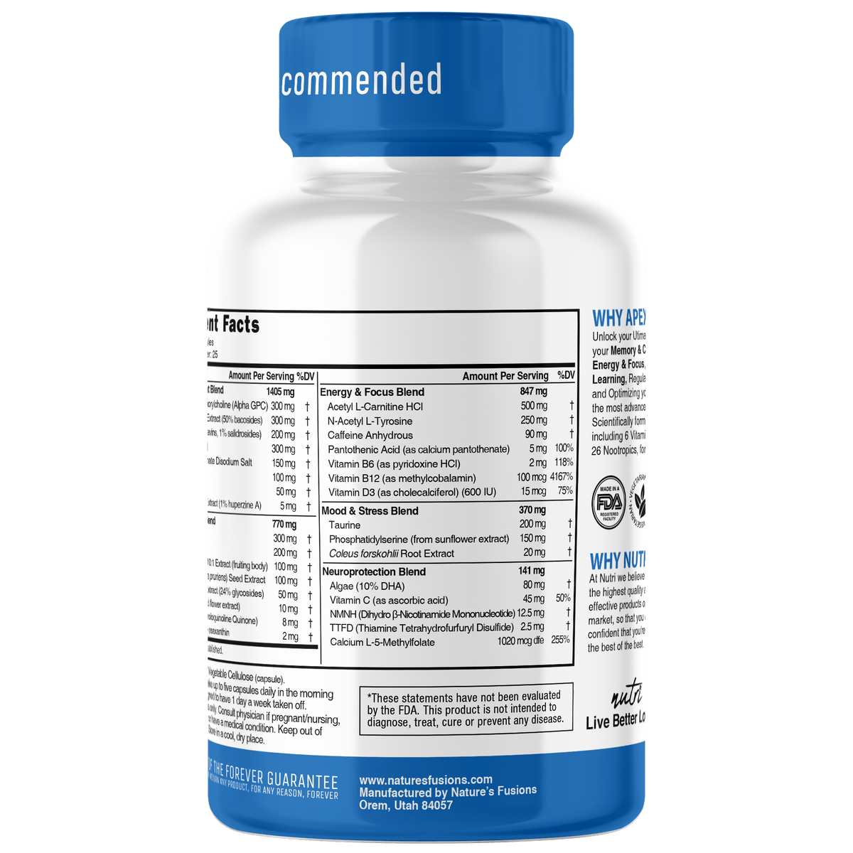 Nutri Apex Brain 3500mg 125 Count