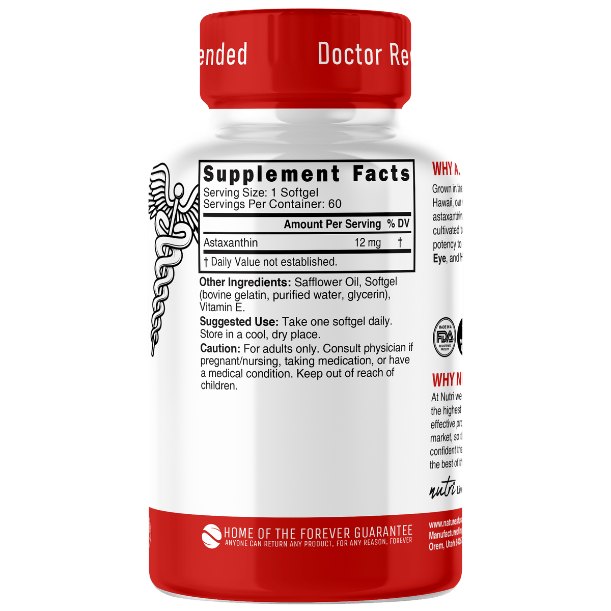 Nutri Astaxanthin Hawaiian 12 mg (softgel) - 60 Count