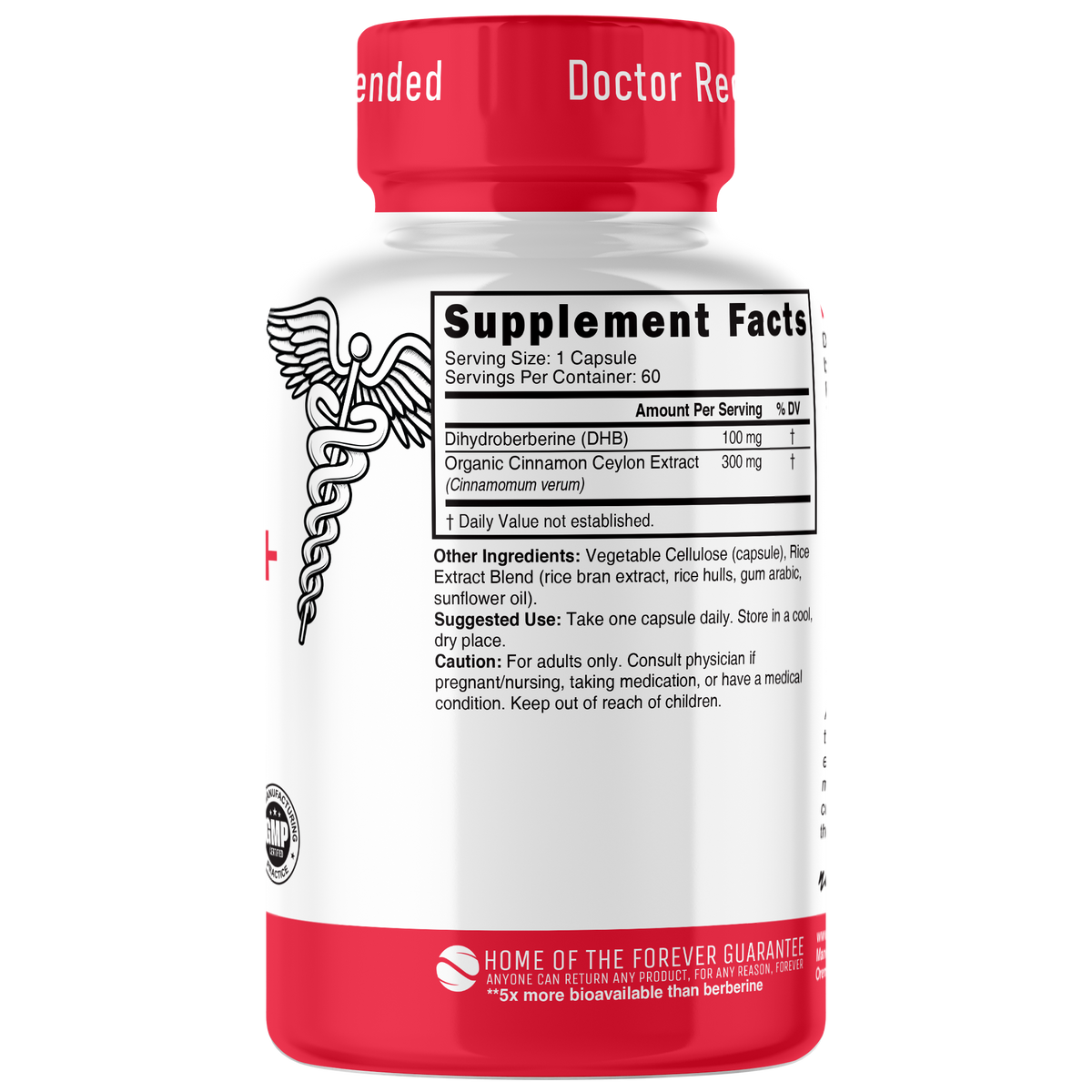 Nutri Dihydroberberine with Cinnamon Ceylon 100 mg - 60 Count