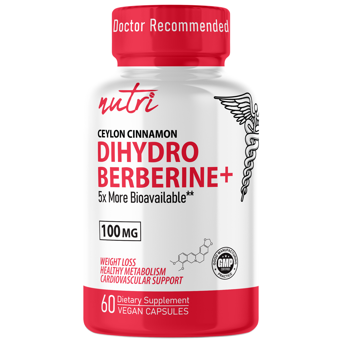 Nutri Dihydroberberine with Cinnamon Ceylon 100 mg - 60 Count