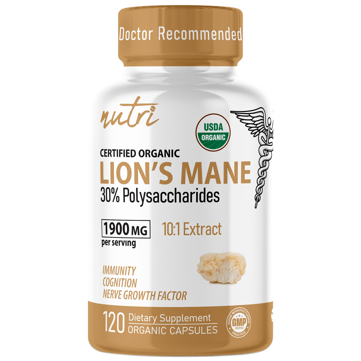 Nutri Lion - Mane Extract 1900 mg - 120 Count - Organic