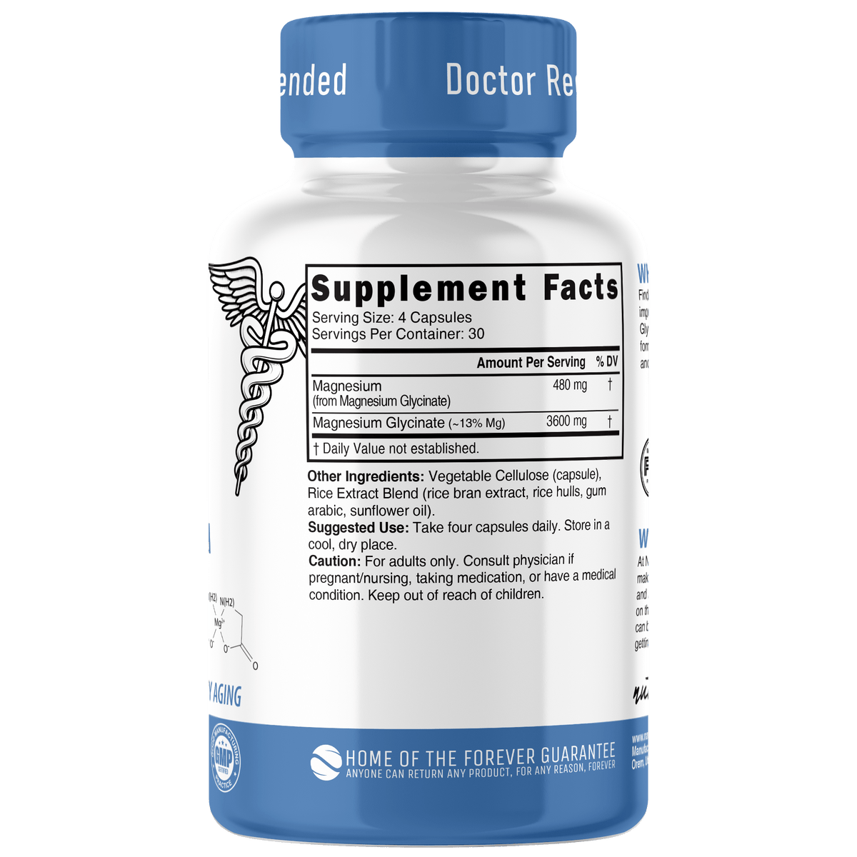 Nutri Magnesium Glycinate (High Absorption) 480 mg - 120 Count