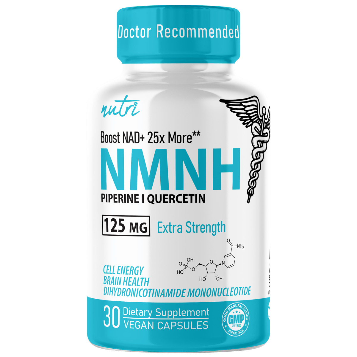 Nutri NMNH 125 mg Extra Strength (Dihydronicotinamide Mononucleotide) - 30 Count