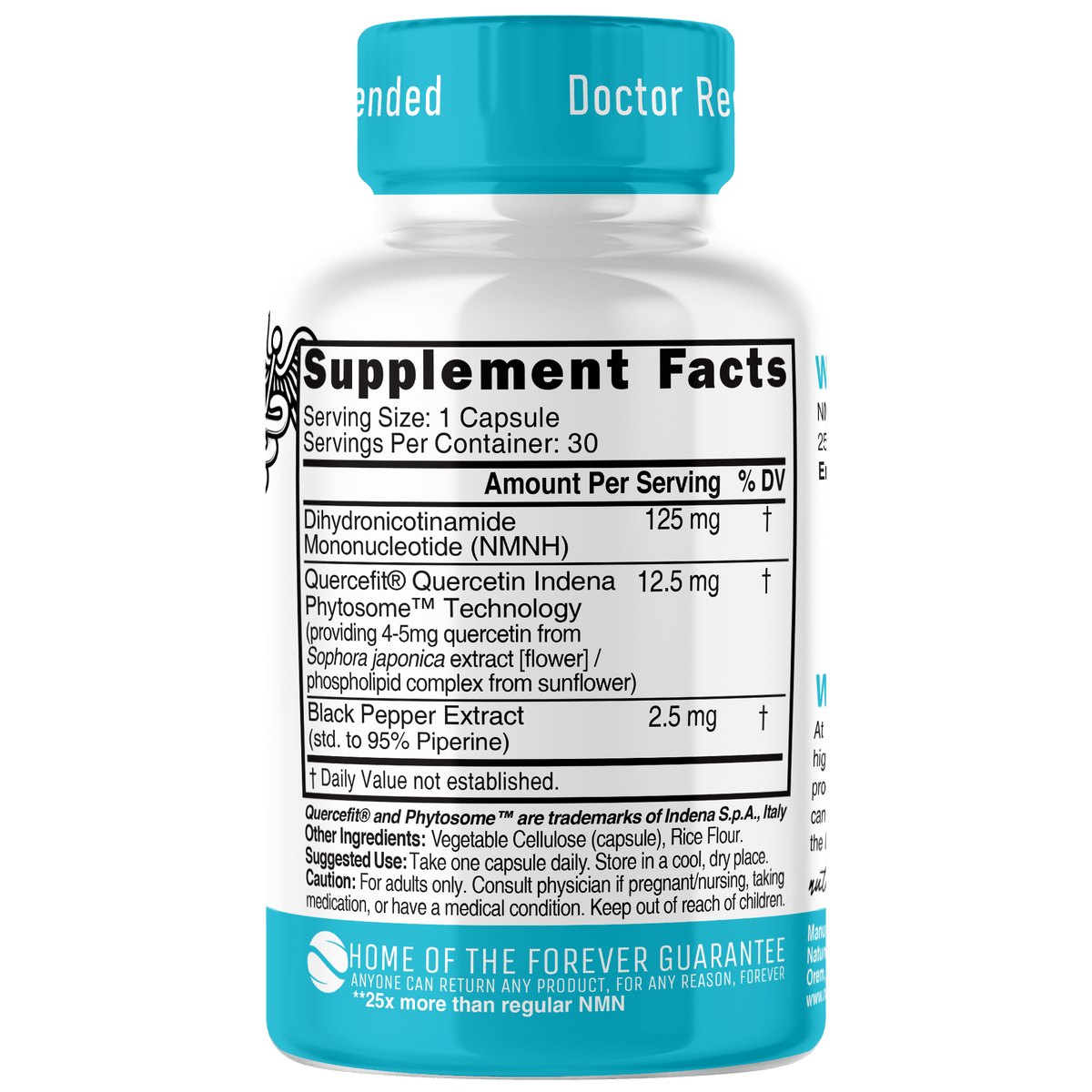 Nutri NMNH 125 mg Extra Strength (Dihydronicotinamide Mononucleotide) - 30 Count