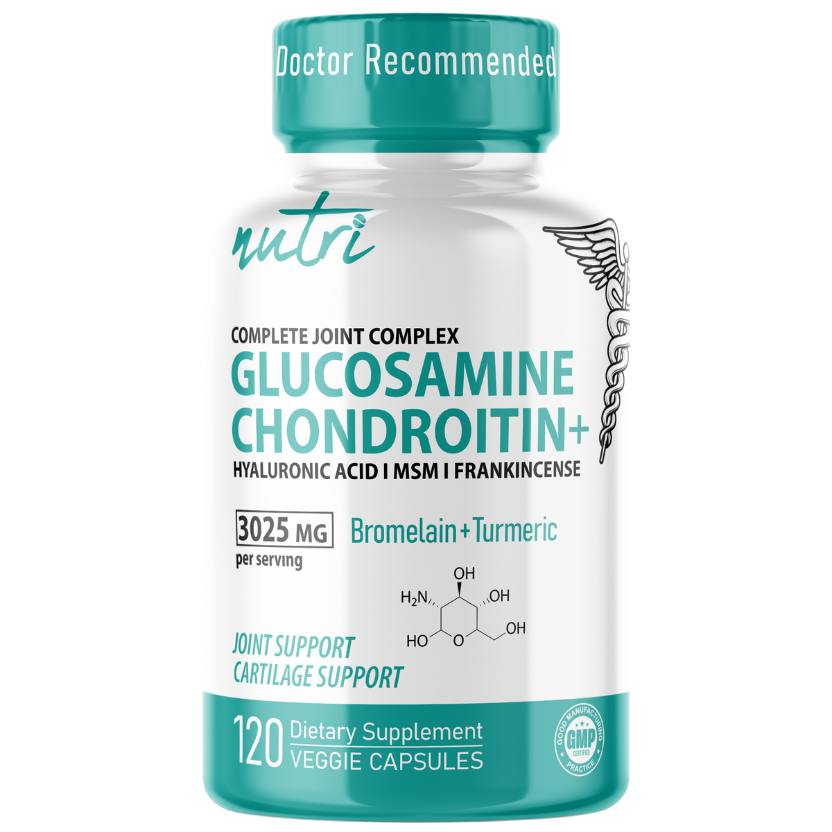 Nutri Glucosamine Chondroitin Complete Joint Complex w/ MSM+ 3025 mg - 120 Count