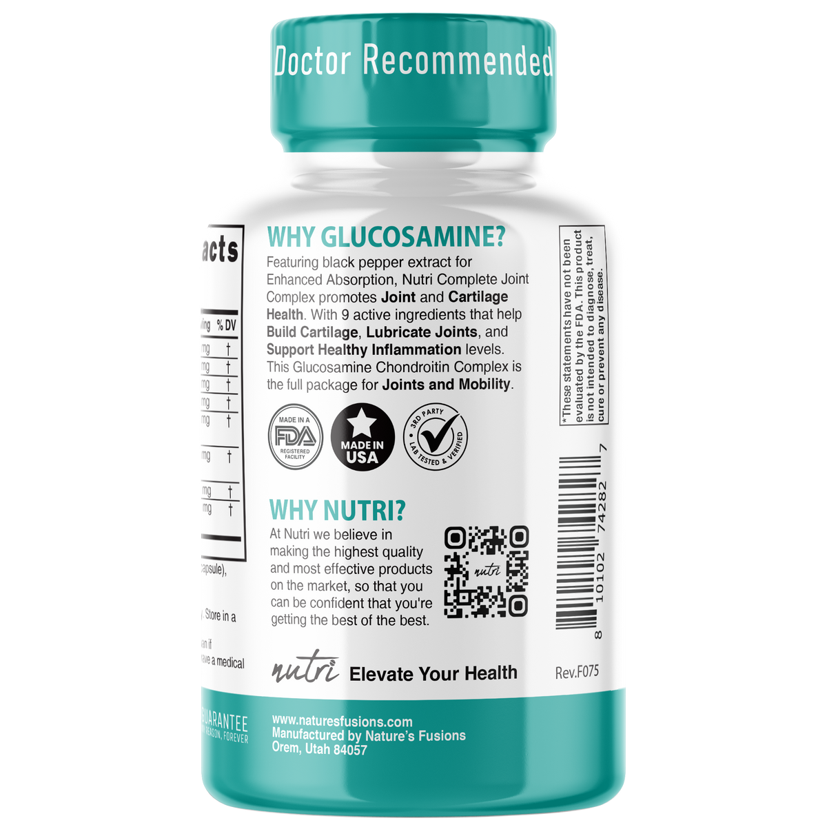 Nutri Glucosamine Chondroitin Complete Joint Complex w/ MSM+ 3025 mg - 120 Count
