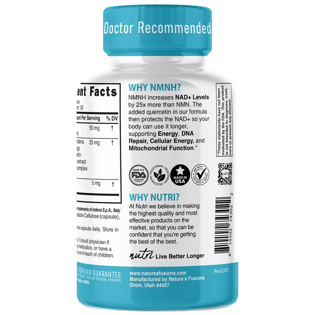 Nutri NMNH 50 mg (Dihydronicotinamide Mononucleotide) - 30 Count
