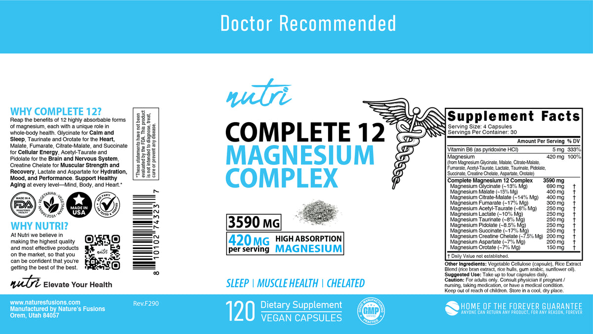 Nutri Magnesium Complete 12 Complex 420 mg - 120 Count