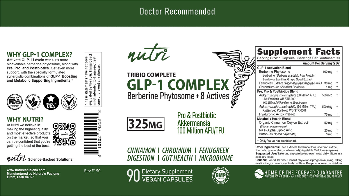 Nutri GLP-1 Complex 325 mg, 90 ct 250 cc bottle