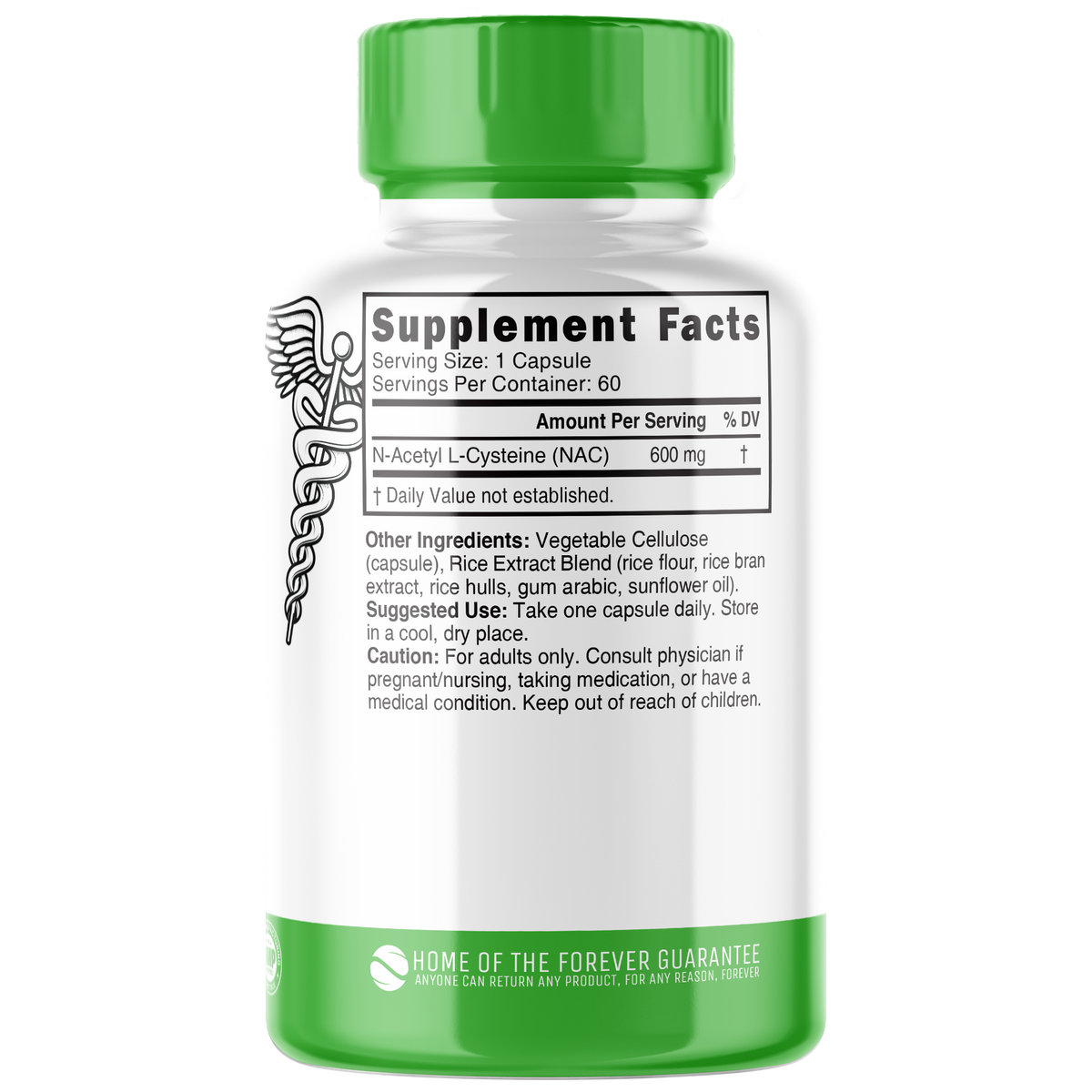 Nutri NAC (N-Acetyl L-Cysteine) 600 mg - 60 Count