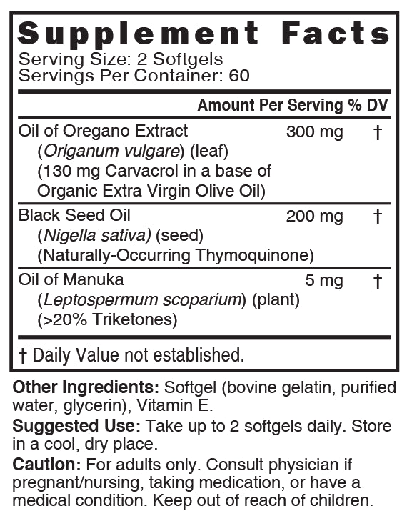 Nutri Oil of Oregano 500 mg (250 mg) softgel, 120 ct