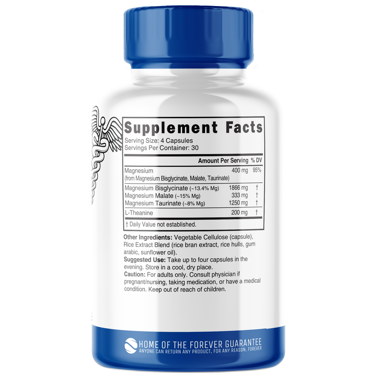Nutri Triple Magnesium w/ L-Theanine (Glycinate, Malate, Taurinate) 400/200 mg - 120 Count