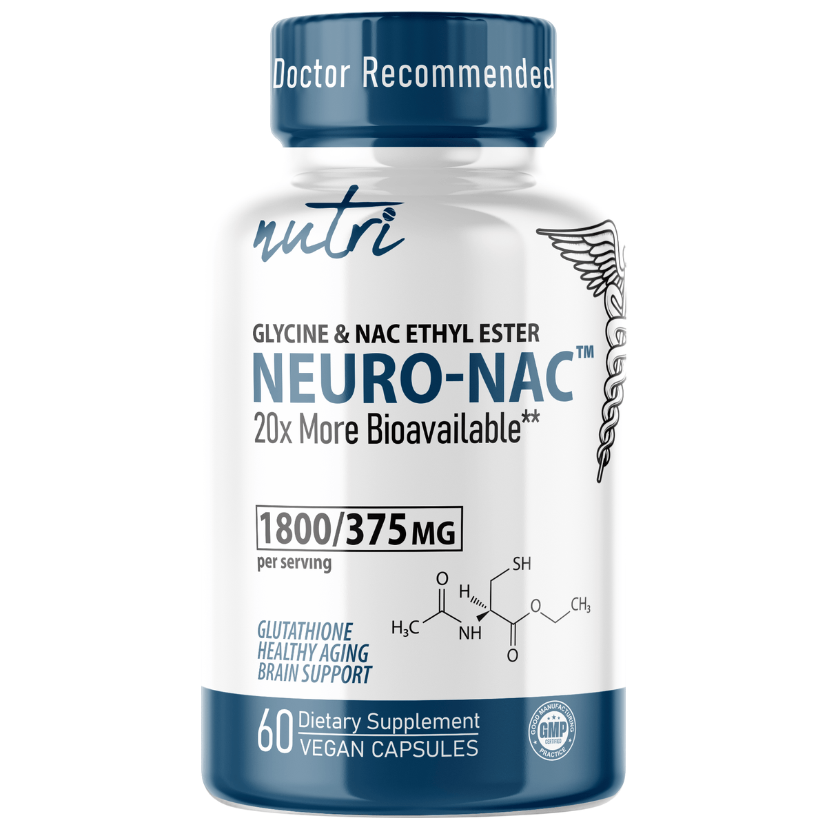 Nutri Neuro-NAC 375 mg EXTRA STRENGTH (N-Acetyl L-Cysteine Ethyl Ester) 1800/375 mg