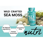 Nutri Sea Moss with Bladderwrack, Burdock & Black Pepper 1405 mg - 60 Count - Organic