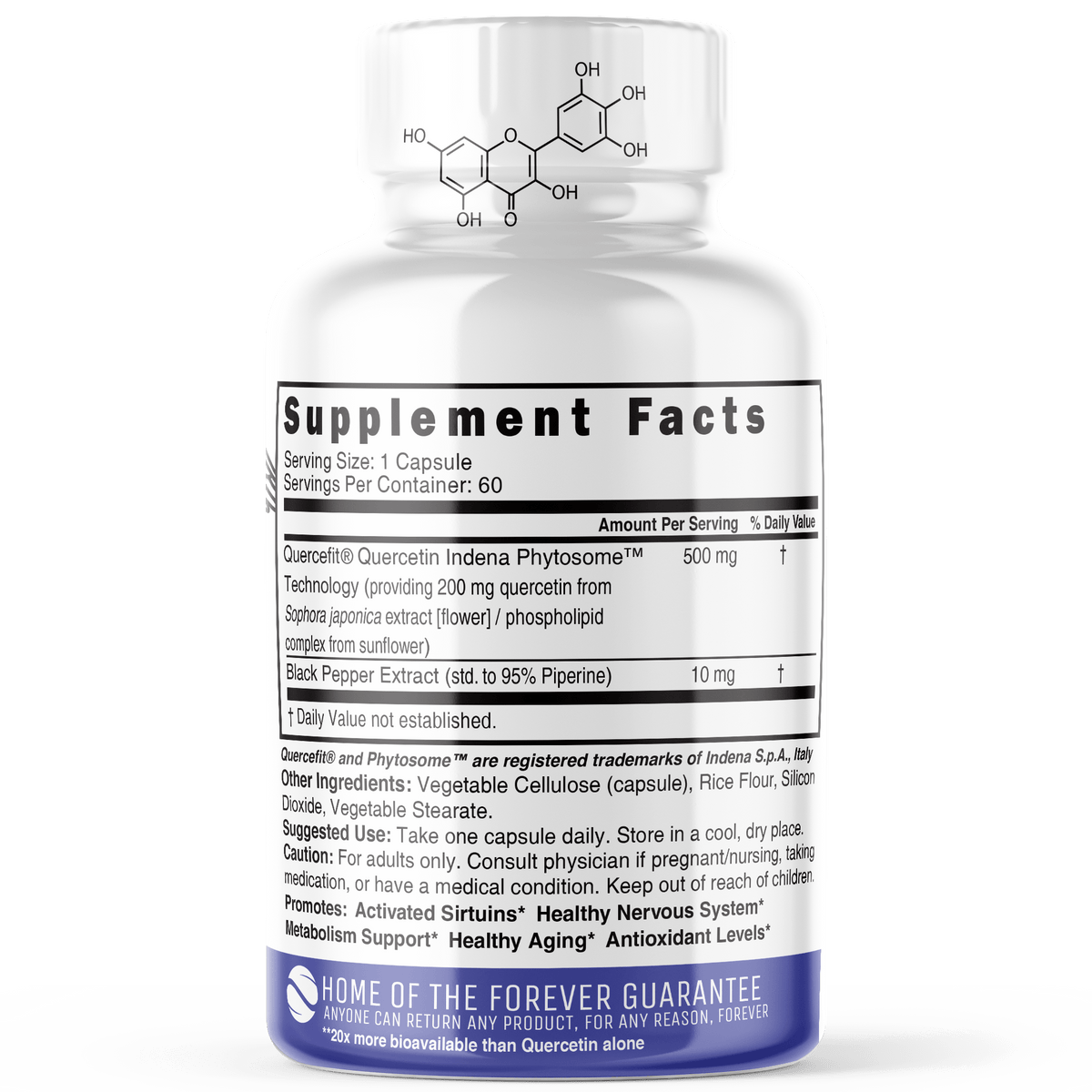 Nutri Quercetin+ (Quercetin Phytosome with Piperine) 500 mg - 60 Count