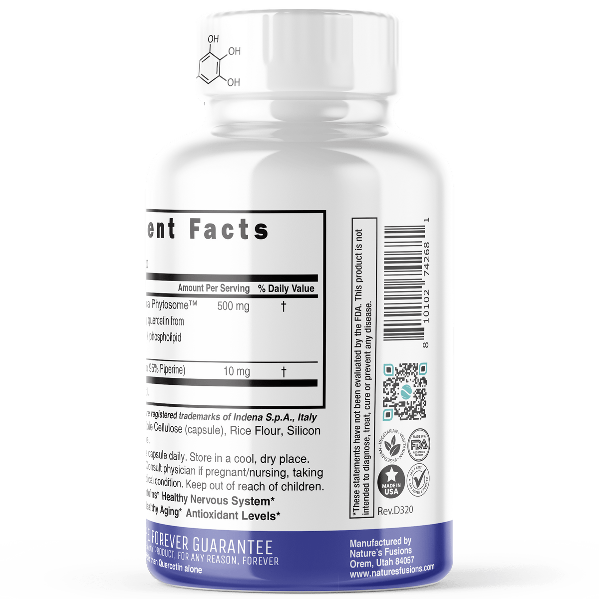 Nutri Quercetin+ (Quercetin Phytosome with Piperine) 500 mg - 60 Count