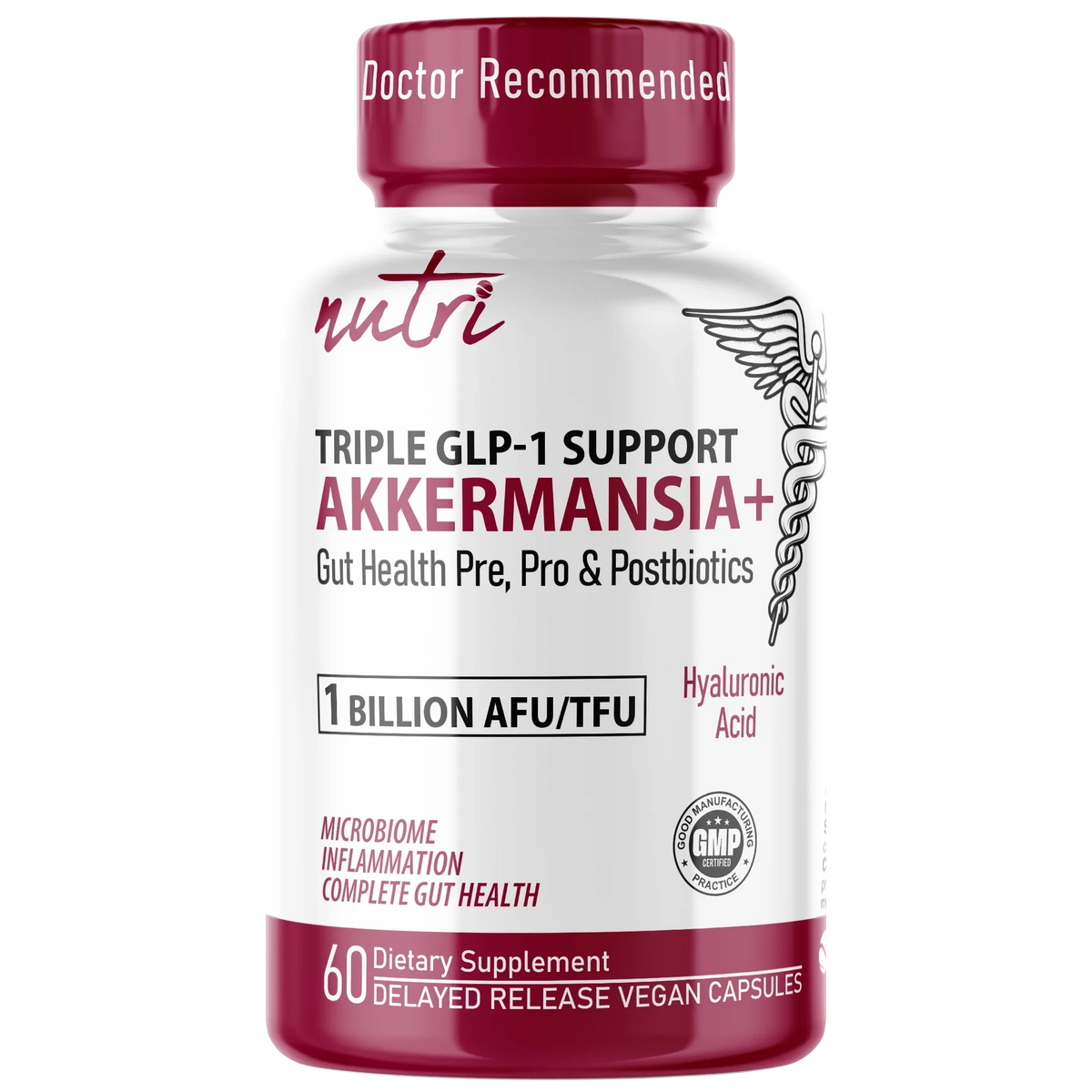Nutri Akkermansia GLP-1 1 Billion AFU bottle front label