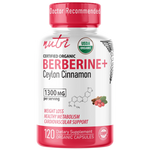 Nutri Berberine+ Organic with Ceylon Cinnamon 1300mg bottle front