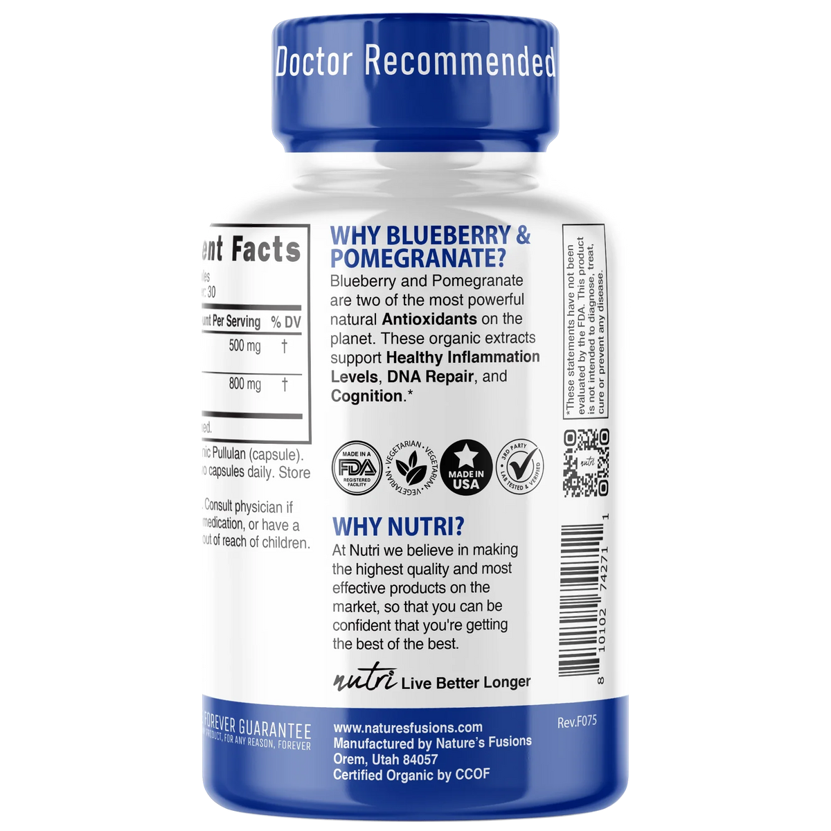Nutri Blueberry & Pomegranate side panel