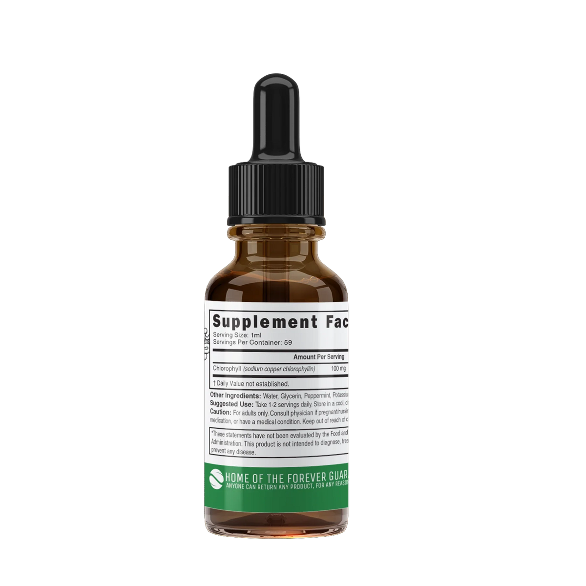 Nutri Chlorophyll Drops back label
