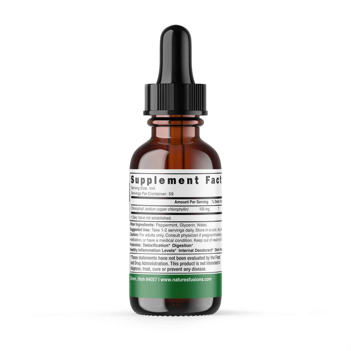 Nutri Chlorophyll Drops (Pure Sodium Copper Chlorophyllin) 100 mg - 2oz