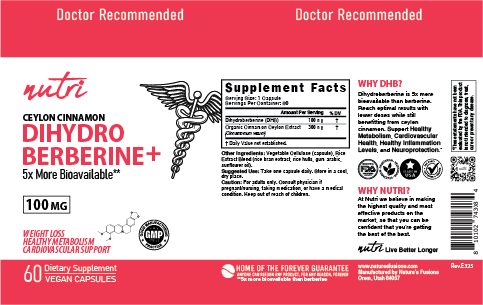 Nutri Dihydroberberine with Cinnamon Ceylon 100 mg - 60 Count