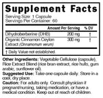 Nutri Dihydroberberine 200mg Supplement Facts panel