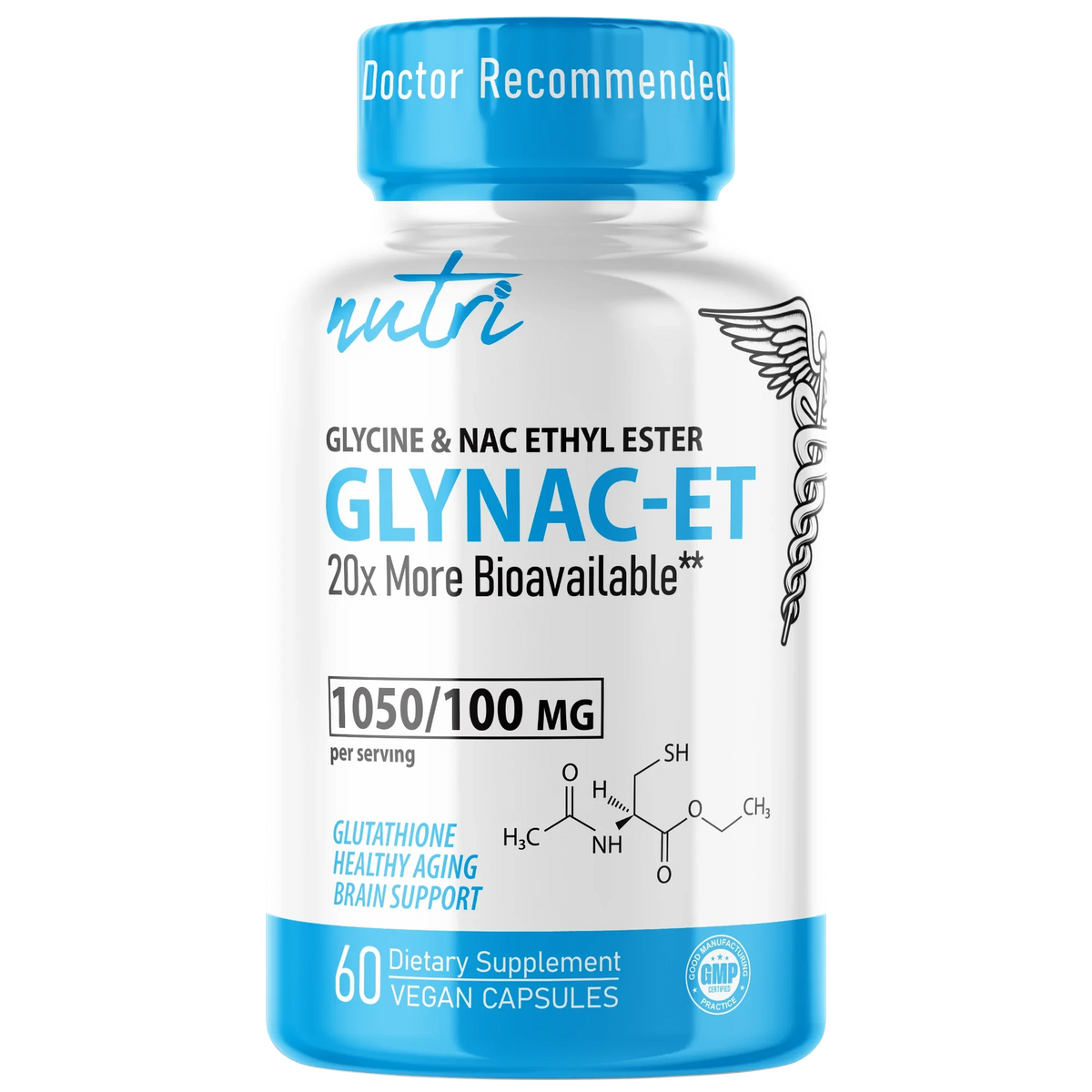 Nutri GlyNACET 100mg bottle front