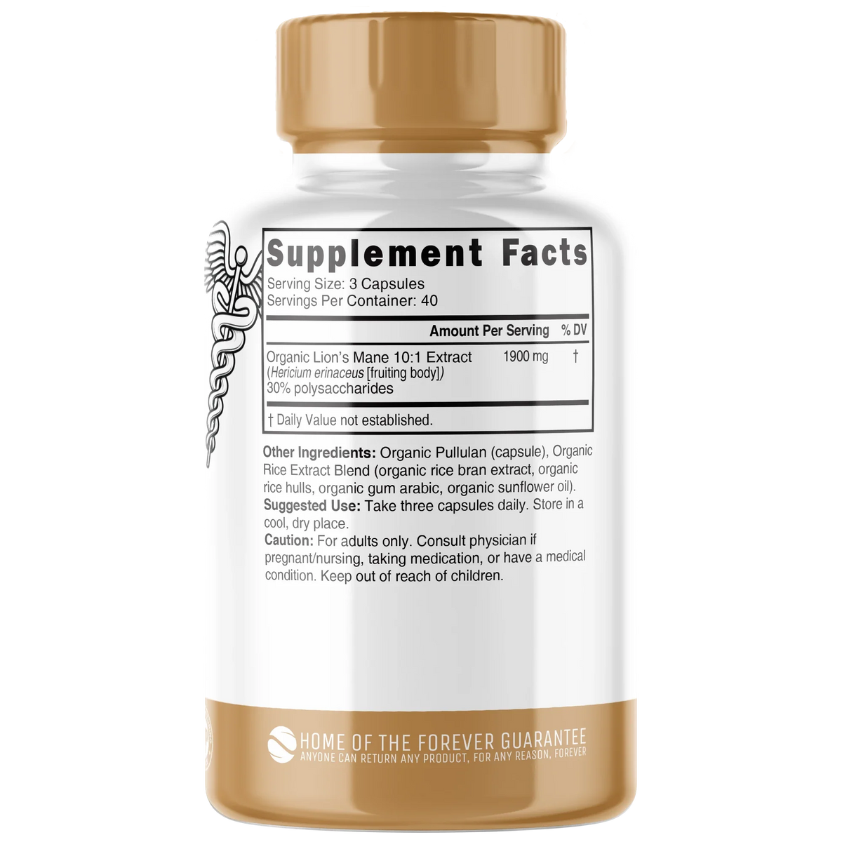 Nutri Lion's Mane back label