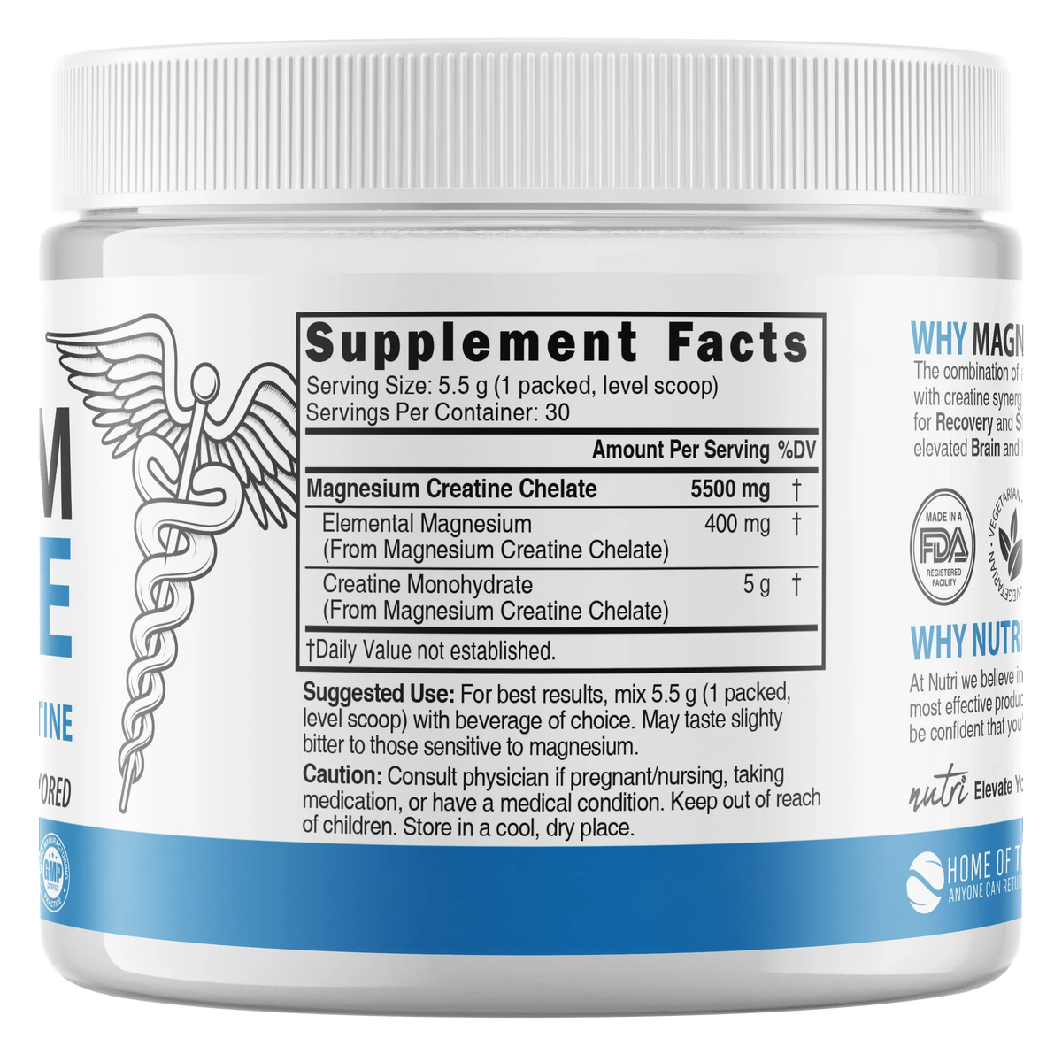 Nutri Magnesium Creatine back label