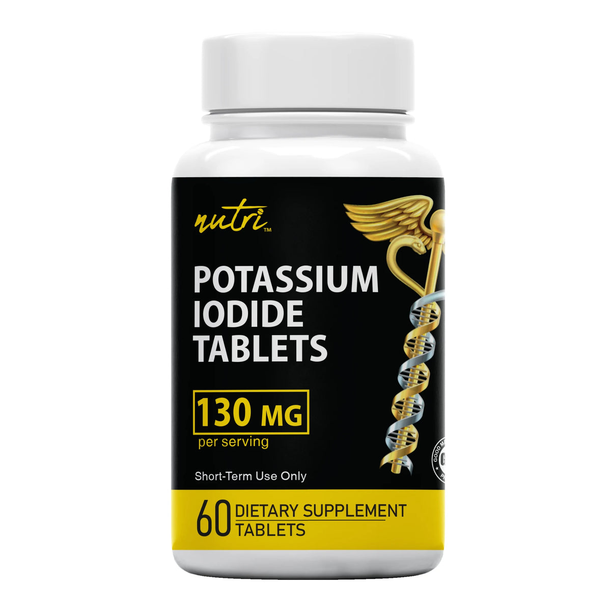 Nutri Potassium Iodide Tablets 130 mg 60 ct bottle front
