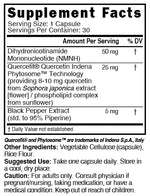Nutri NMNH 50mg Supplement Facts panel