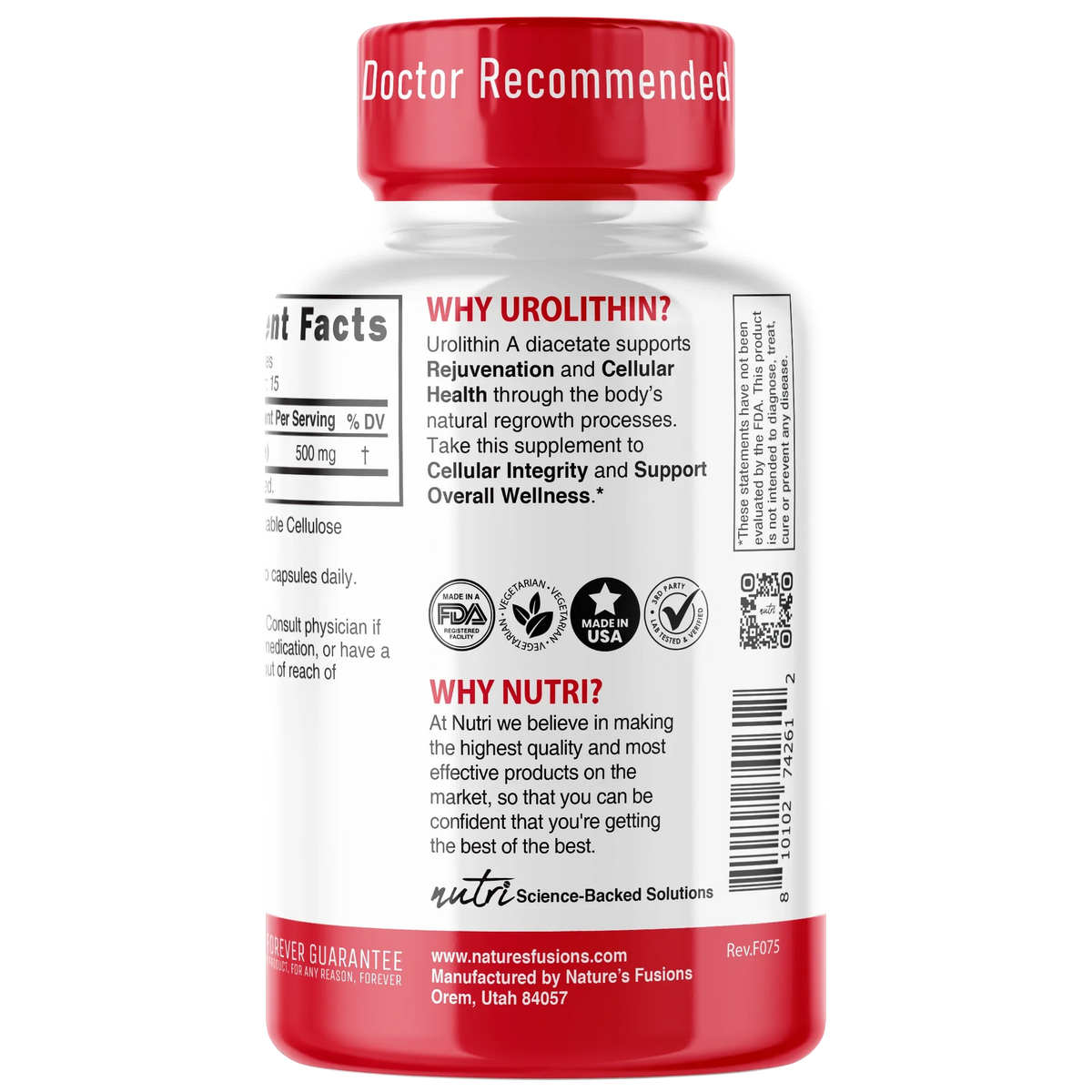 Nutri Urolithin A side panel