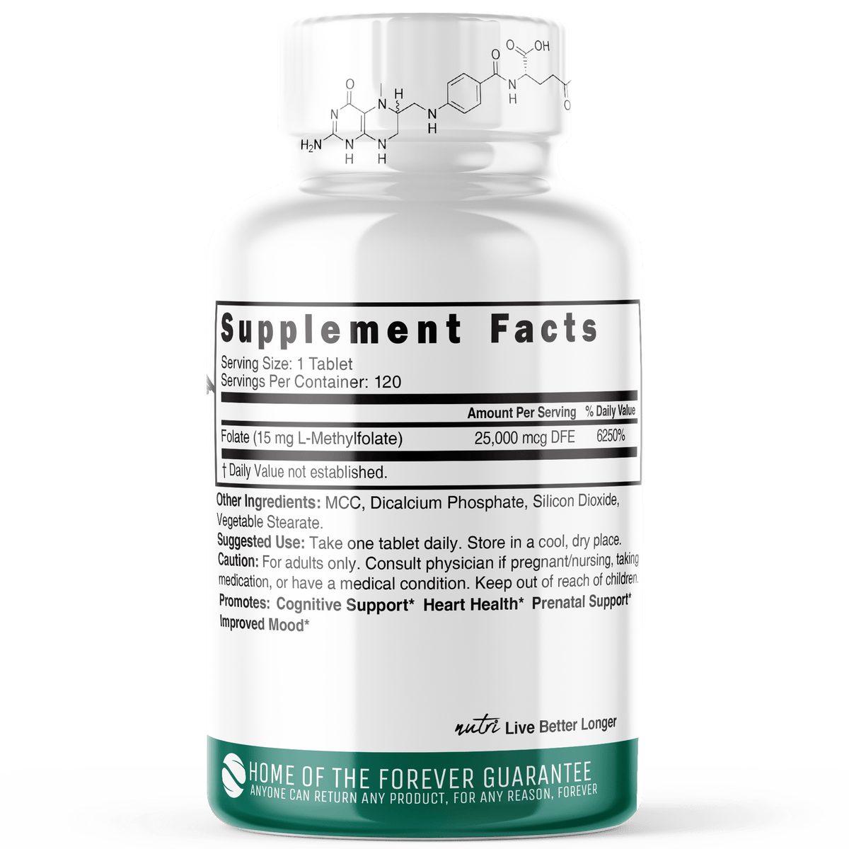 Nutri Methylfolate (5-MTHF) 15 mg - 120 Count
