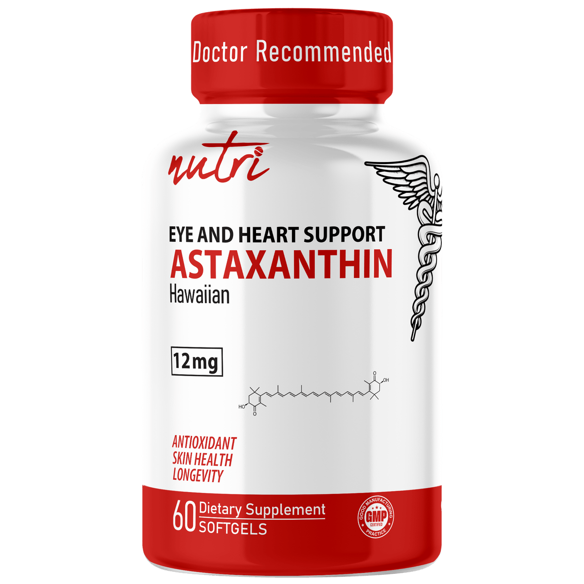 Nutri Astaxanthin Hawaiian 12 mg (softgel) - 60 Count