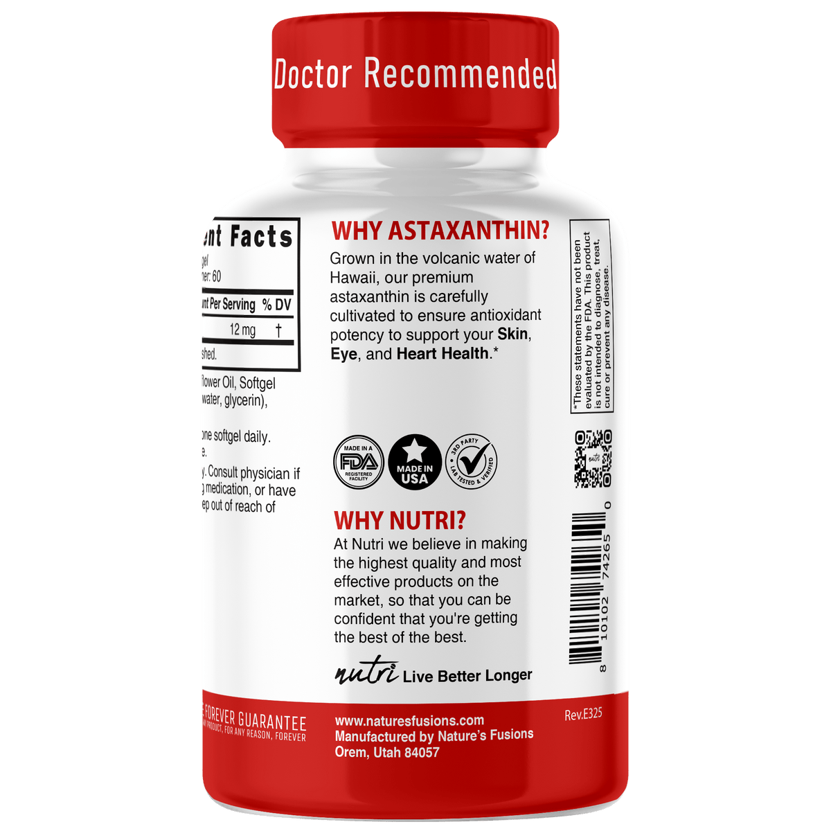Nutri Astaxanthin Hawaiian 12 mg (softgel) - 60 Count