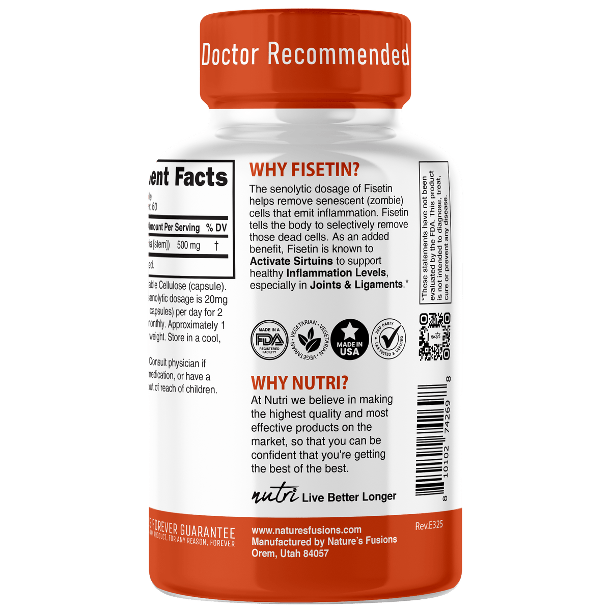 Nutri Fisetin 500 mg - 60 Count