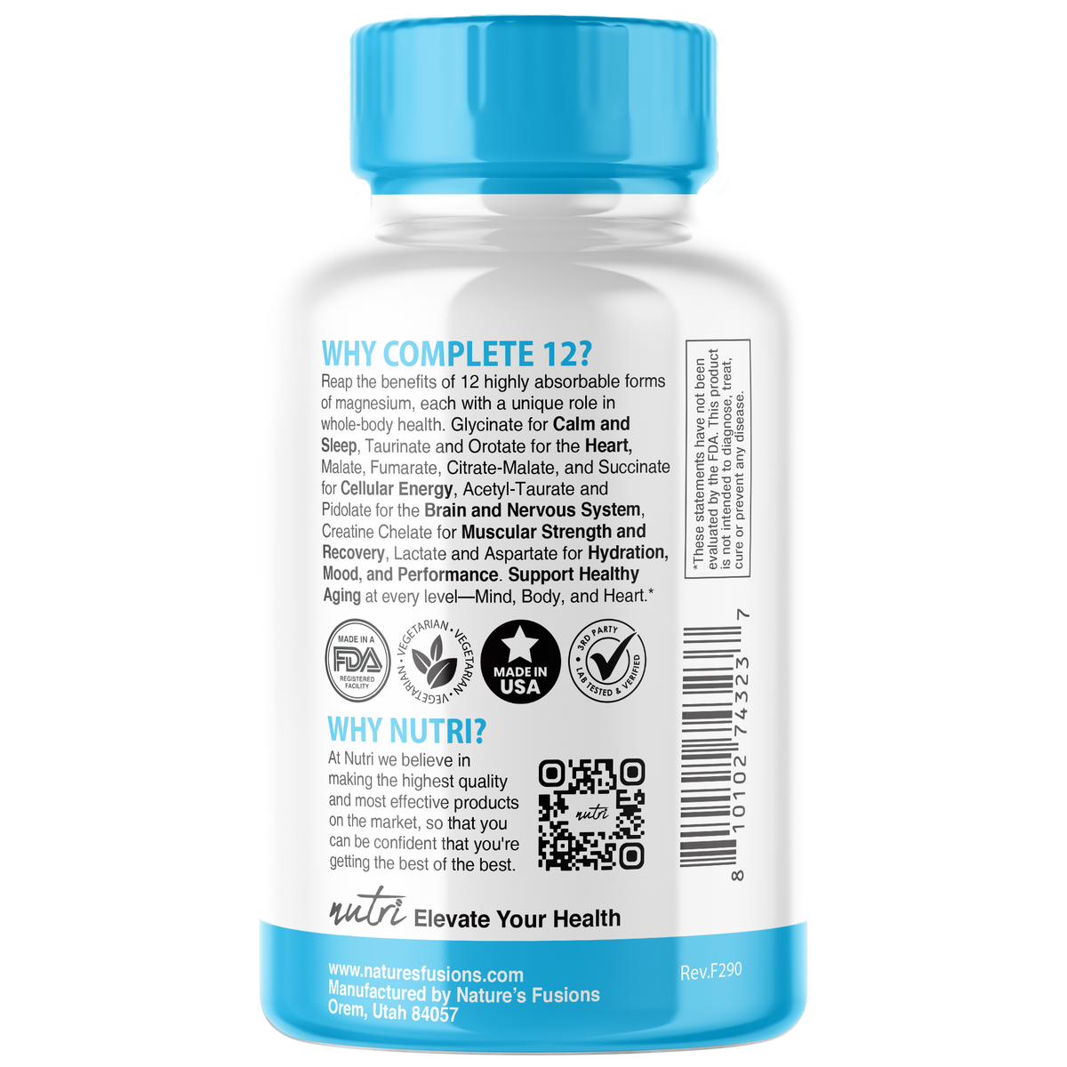 Nutri Magnesium Complete 12 Complex 420 mg - 120 Count