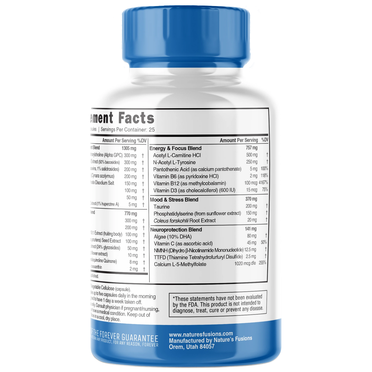 Nutri Apex Brain Caffeine Free 3410mg 125 Count