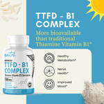 Nutri TTFD Thiamine B1 Supplement - 100mg 60ct - Thiamine Tetrahydrofurfuryl Disulfide