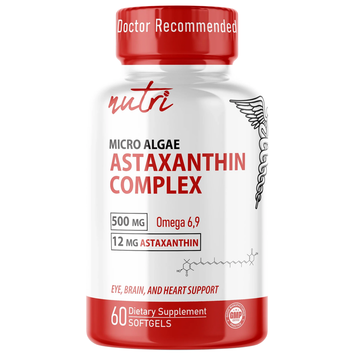 Nutri Astaxanthin 12mg softgel bottle front