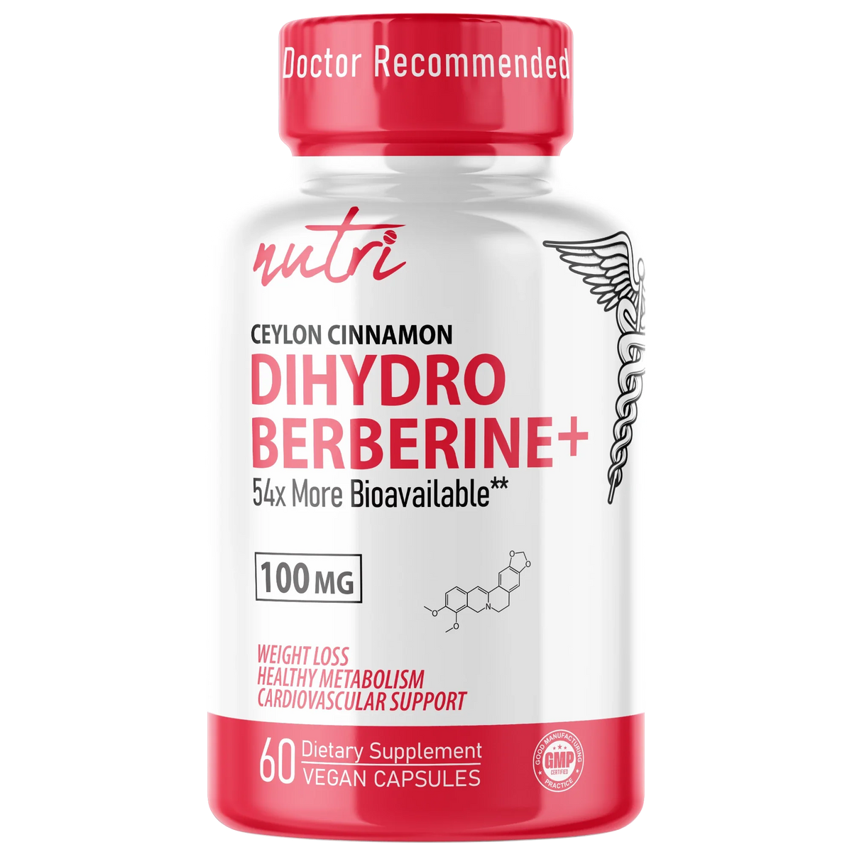 Nutri Dihydroberberine 100mg with Ceylon Cinnamon bottle front