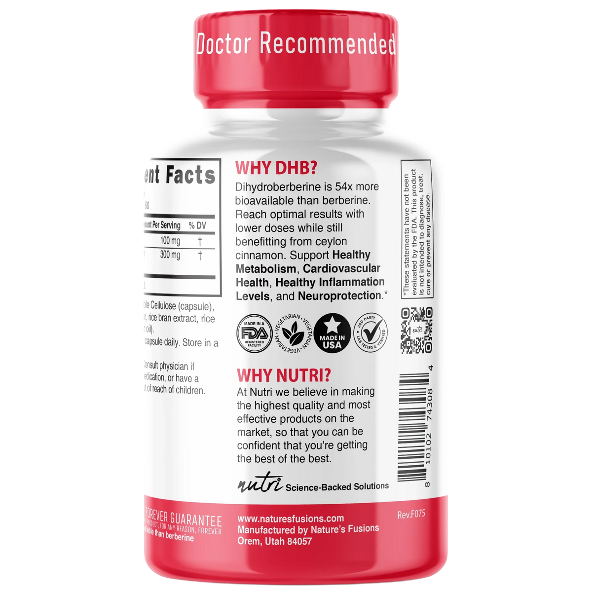 Nutri Dihydroberberine 100mg bottle side