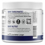 Nutri Magtein Magnesium L-Threonate 120 g tub side panel