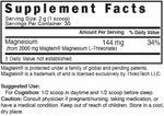 Nutri Magtein Magnesium L-Threonate 60 g Supplement Facts panel