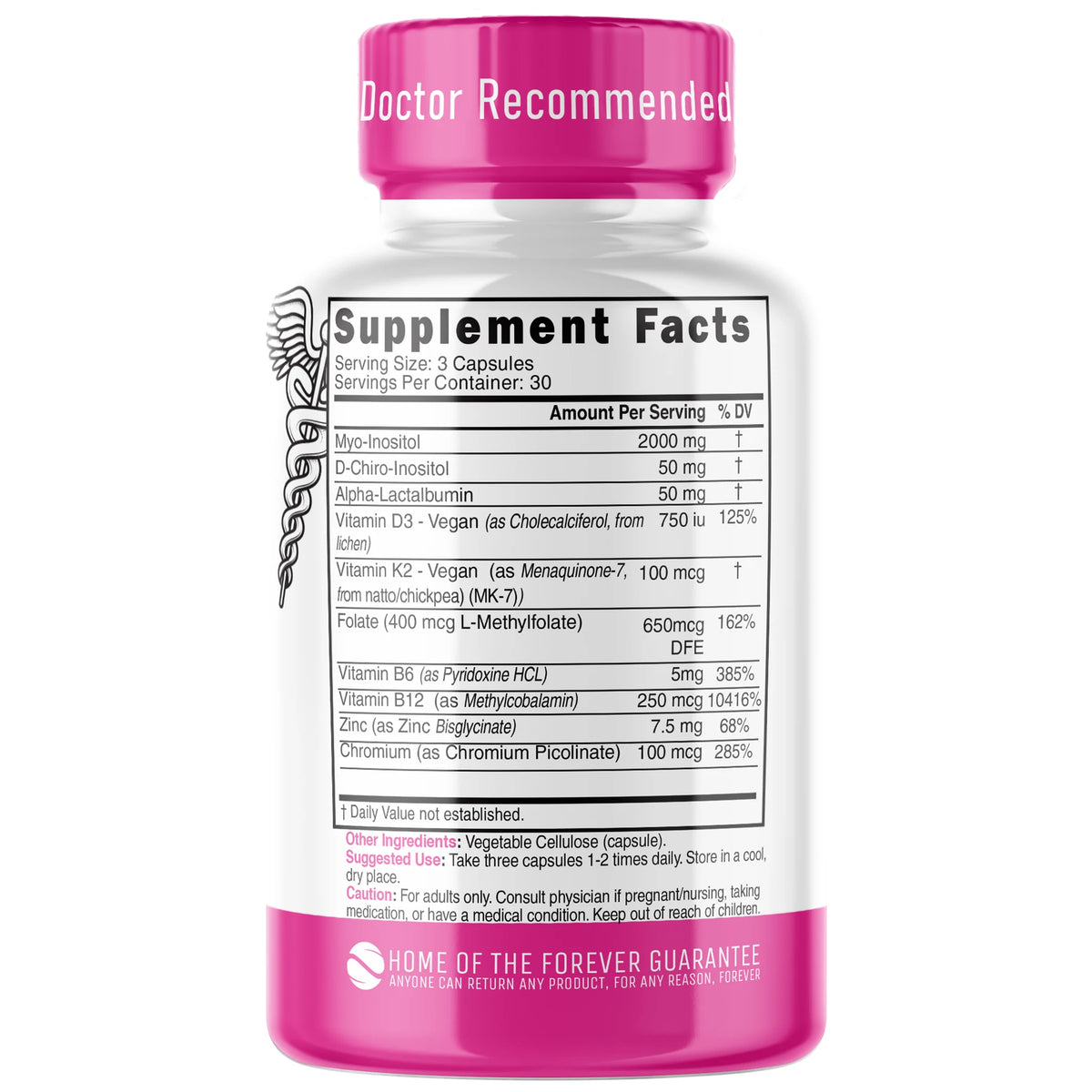 Nutri Myo & D-Chiro Inositol Plus Complex back label