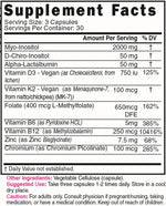 Nutri Myo & D-Chiro Inositol Plus Complex Supplement Facts panel