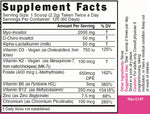 Nutri Myo & D-Chiro Inositol Plus Powder Supplement Facts panel